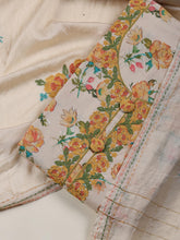 Neck Embroidered Cotton Blend Unstitched Suit Piece With Dupatta